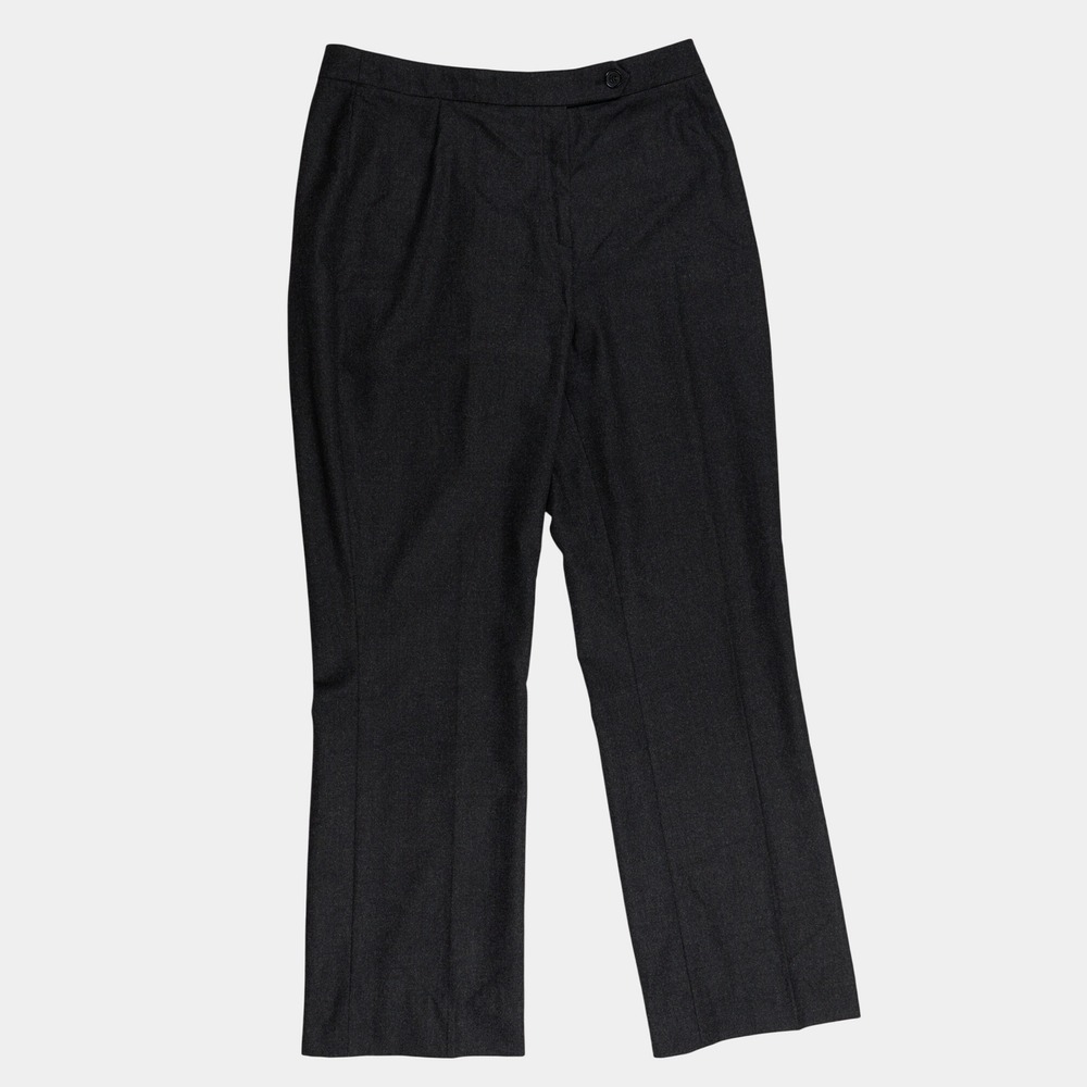 Akris Punto Charcoal Grey Wool Pants Blend Straight Leg Trousers Italy US 10